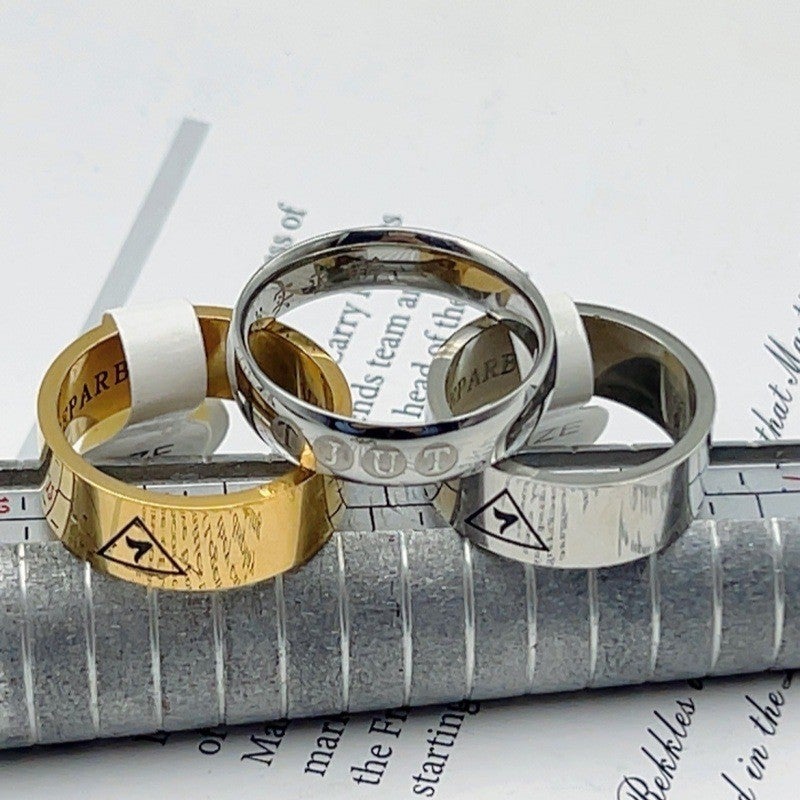 8Mm Stainless Steel Masonic Triangle Logo Men'S Ring Masonic Logo Corrosion Ring - Image 2